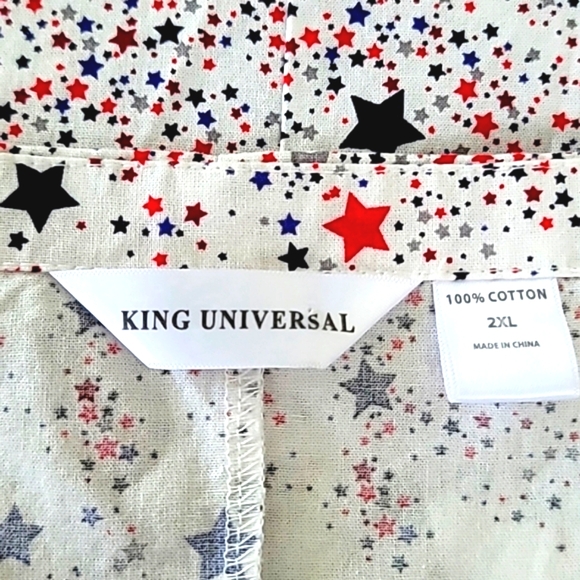 Patrioic 2x Sundress Shift 100% Cotton with Stars - Picture 2 of 3